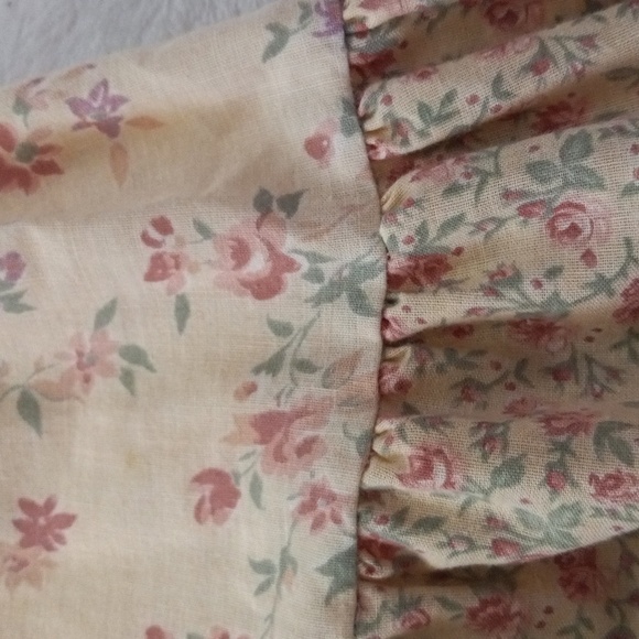 Rare Vintage 1970's Carla Gay Floral Cream Prairie Bow Front Tier Dress - Picture 14 of 16